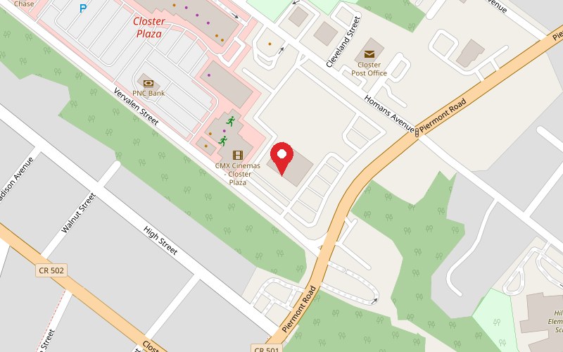 Map showing BTX Cafe in Closter Commons